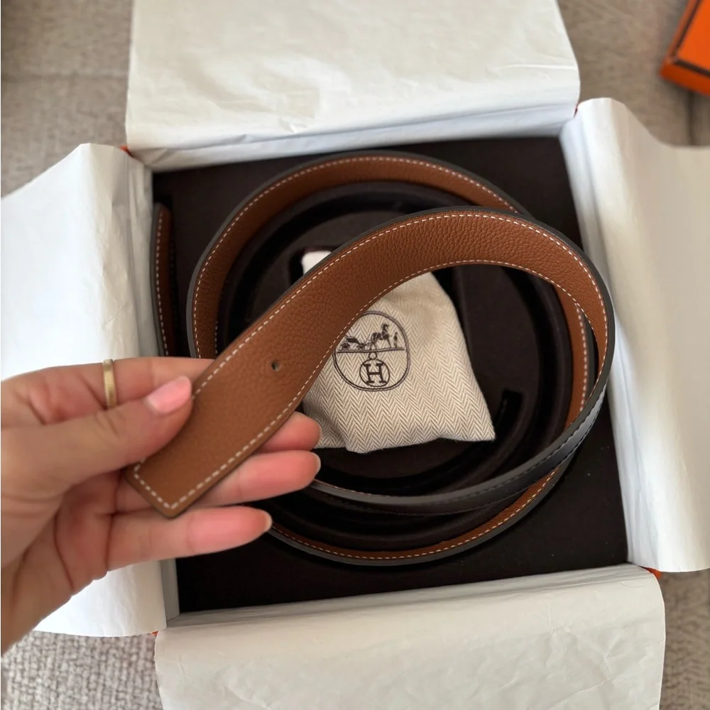 Hermes Gold Buckle Brown Belt - Picture 5 of 9